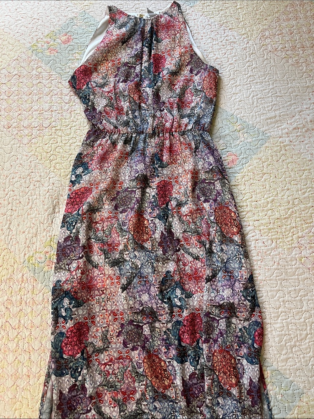 H&M Multicolor Floral Halter Maxi Dress